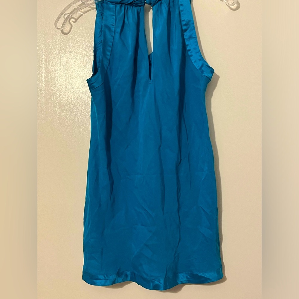 Turquoise 100% silk sleeveless top size S - Picture 8 of 8